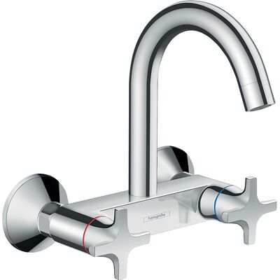 Hansgrohe Logis mitigeur de cuisine 71286000 bec haut, montage mural, bec orientable, chromé - Publicité Hansgrohe Logis mitigeur de cuisine 71286000 bec haut, montage mural, bec orientable, chromé - Publicité