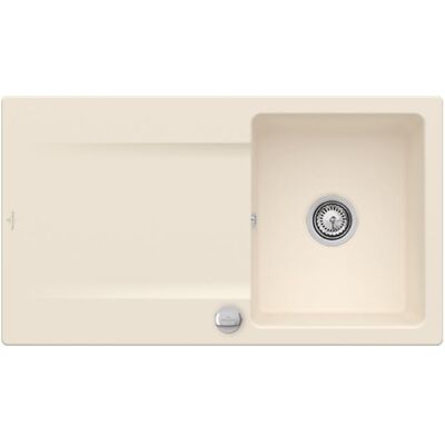 Évier de Cuisine Ivory Siluet 50 de Villeroy & Boch - Réversible, TitanCeram, Drainage Automatique - Publicité Évier de Cuisine Ivory Siluet 50 de Villeroy & Boch - Réversible, TitanCeram, Drainage Automatique - Publicité