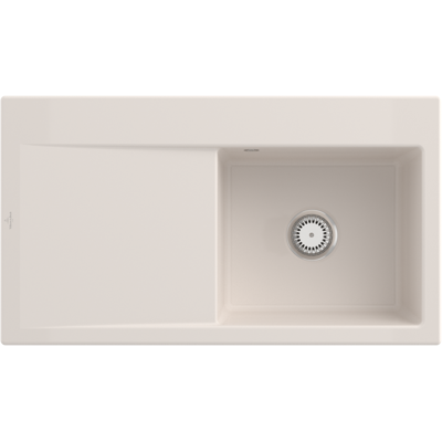 Villeroy und Boch Évier encastrable Villeroy et Boch Subway Style 50 335101KR vasque à droite, garniture de vidange avec commande manuelle, 900 x 510 mm, Crema - Publicité Villeroy und Boch Évier encastrable Villeroy et Boch Subway Style 50 335101KR vasque à droite, garniture de vidange avec commande manuelle, 900 x 510 mm, Crema - Publicité