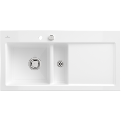 Villeroy & Boch Subway 60 - Évier en céramique rectangulaire avec écouloir droit - Évier de cuisine - Publicité Villeroy & Boch Subway 60 - Évier en céramique rectangulaire avec écouloir droit - Évier de cuisine - Publicité