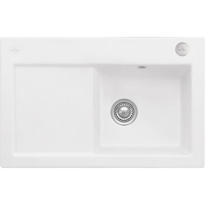Lavabo Subway Villeroy & Boch - Cuve à droite, vidage et actionnement excentrique - Pierre blanche - Publicité Lavabo Subway Villeroy & Boch - Cuve à droite, vidage et actionnement excentrique - Pierre blanche - Publicité