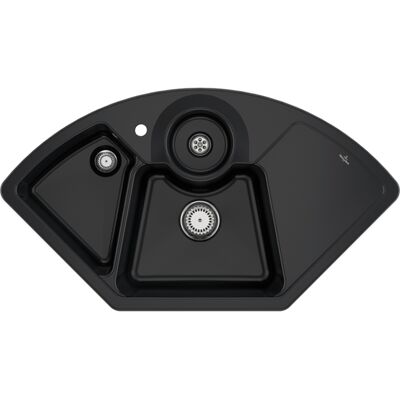 Évier d'angle Ebony Villeroy & Boch avec vidange manuelle - Évier d'angle - Publicité Évier d'angle Ebony Villeroy & Boch avec vidange manuelle - Évier d'angle - Publicité
