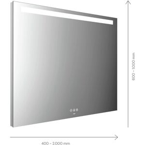 Miroir lumineux Emco Mi 210+ LED 103060006000300 600 x 600 mm, avec decoupe lumineuse horizontale en haut 35 mm