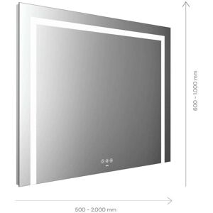 Miroir lumineux Emco Mi 220+ LED 104110006000300 1100 x 600 mm, avec 3 decoupes lumineuses en haut, a droite et a gauche