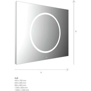 Miroir lumineux Emco Mi 240 LED 106080008000100 800 x 800 mm, avec une decoupe lumineuse ronde