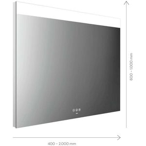 Miroir lumineux Emco Mi 250+ LED 107040010000300 400 x 1000 mm, avec large decoupe de lumiere continue en haut