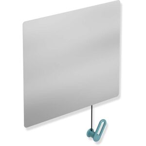 miroir inclinable Hewi 801.01.10055 600x540x6mm, avec Halter / poignee, bleu aqua