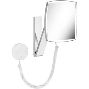 Keuco iLook_move Miroirs cosmetiques 17613059005 beleuchtet , 200 x 200 mm, nickel brosse, cable spirale