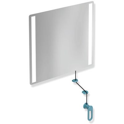 Hewi 801 Miroir LED - 600x540mm - Inclinaison, Fixation murale - Publicité Hewi 801 Miroir LED - 600x540mm - Inclinaison, Fixation murale - Publicité
