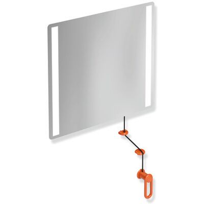 Hewi Modèle 801 Miroir LED Inclinable, 600x540mm, Corail - Publicité Hewi Modèle 801 Miroir LED Inclinable, 600x540mm, Corail - Publicité