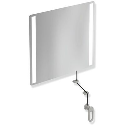 Hewi 801 Miroir Lumineux Inclinable - 600x540mm, Gris Roche - Publicité Hewi 801 Miroir Lumineux Inclinable - 600x540mm, Gris Roche - Publicité
