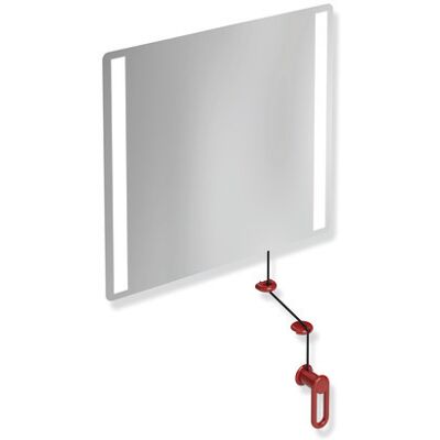 Hewi Miroir LED Incliné Rubinrot - Rectangulaire, Mur - Publicité Hewi Miroir LED Incliné Rubinrot - Rectangulaire, Mur - Publicité