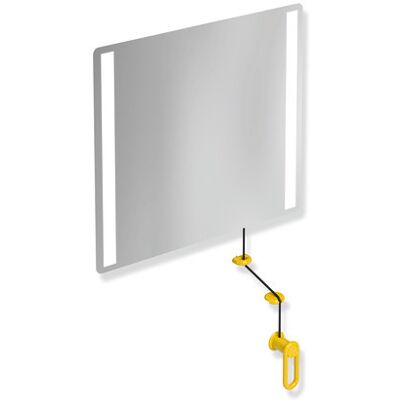 Hewi Miroir LED inclinable 600x540mm - IP 44 - Publicité Hewi Miroir LED inclinable 600x540mm - IP 44 - Publicité