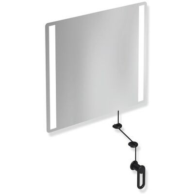 Miroir de salle de bain LED pivotant HEWI Série 477/801 en noir profond - Publicité Miroir de salle de bain LED pivotant HEWI Série 477/801 en noir profond - Publicité