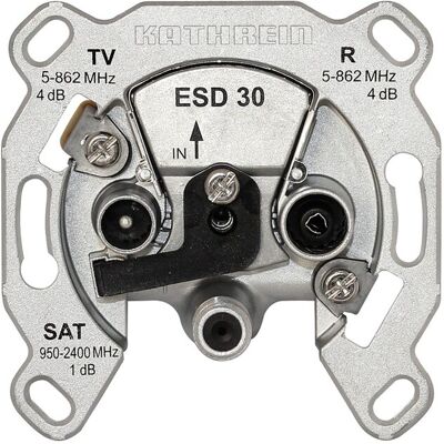 Universal Kathrein 274209 Boîtier de prise simple 3 voies ESD 30 (Radio, TV et SAT) Prise simple ESD 30 - Publicité Universal Kathrein 274209 Boîtier de prise simple 3 voies ESD 30 (Radio, TV et SAT) Prise simple ESD 30 - Publicité