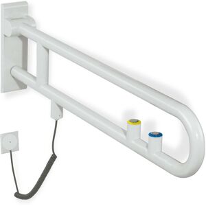 Hewi 801 Bras de support en E 801.50.71098 850 mm, blanc de sécurité, touche affleurante / fonction, anneau jaune