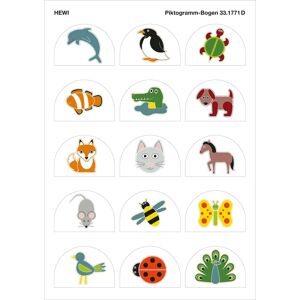 Hewi pictogrammes 33.1771D série animaux, autocollant, multicolore