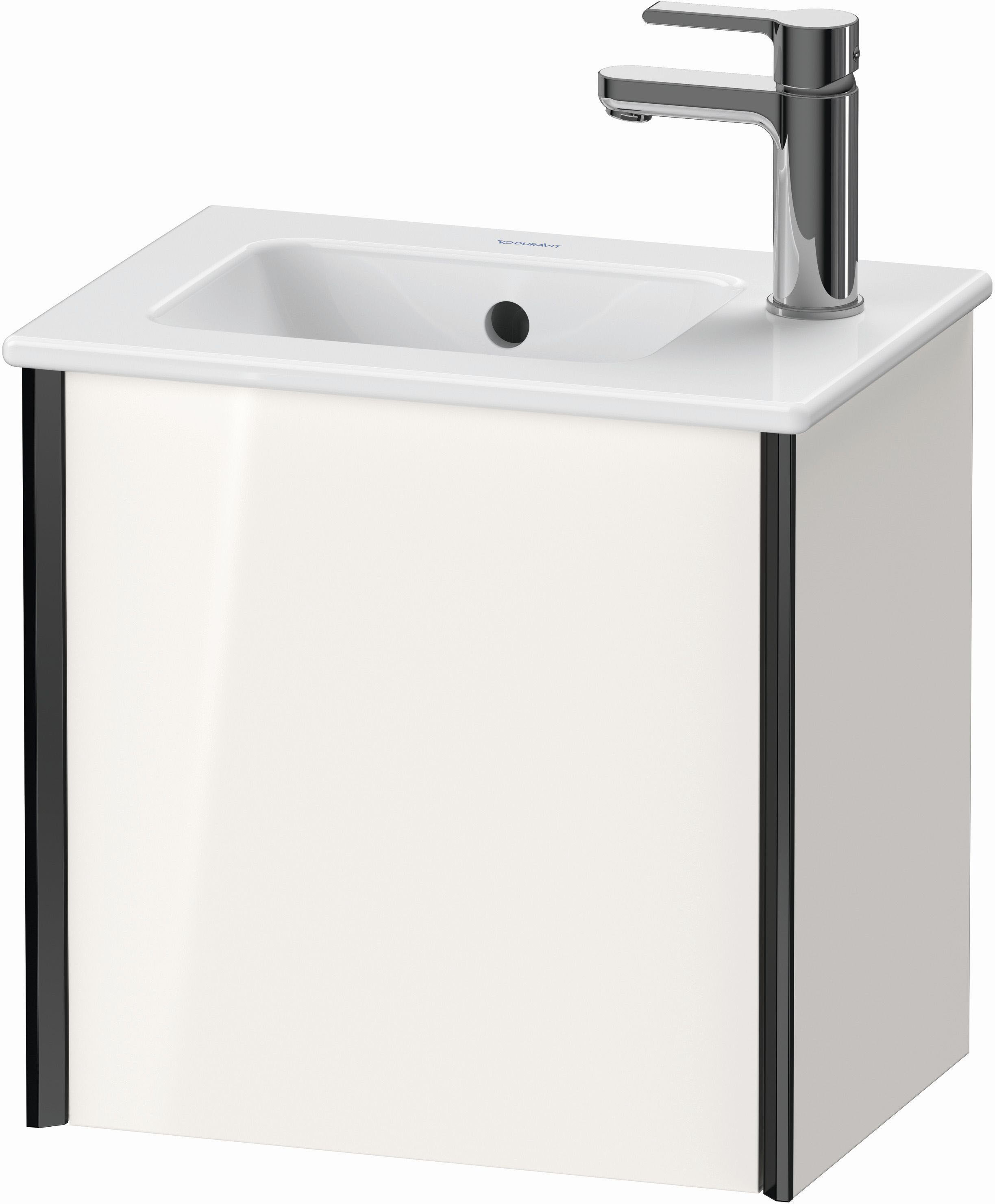 XViu Duravit vasque XV4024RB222 41x29x40cm, suspendu, noir mat, butée à droite, blanc brillant