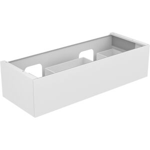 Keuco Edition 11 meuble sous-lavabo 31267370100 assorti au lavabo sur mesure Varicor Découpe siphon pour plan vasque double 2000 avec technologie d'ouverture push-to-open fonction marche-arrêt automatique Couleur de lumière blanche chaude image