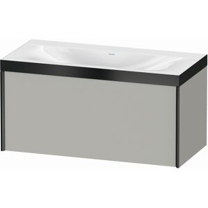 XViu Duravit vasque XV4611NB207P 100x48cm, 2000 , sans trou pour robinet, noir mat, Cadres P, gris beton mat