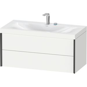 XViu Duravit vasque XV4616EB218C 100x48cm, 2 tiroirs, 2 trous pour robinetterie, noir mat, Cadres C, blanc mat