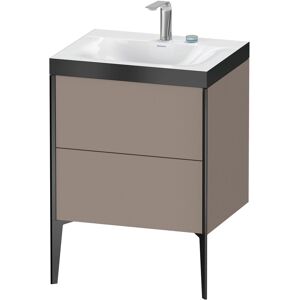 XViu Duravit vasque XV4709EB243P 60x48cm, 2 coulissants, 2 trous pour robinetterie, noir mat, Cadres P, basalte mat