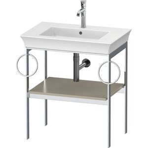 Duravit White Tulip console de lavabo WT4546B6060 68,4 x 45 cm, Taupe Seidenmatt , sur pied, metal, 2 porte-serviettes