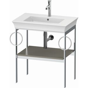 Duravit White Tulip console de lavabo WT4546B9292 68,4 x 45 cm, Steingrau Seidenmatt , sur pied, metal, 2 porte-serviettes