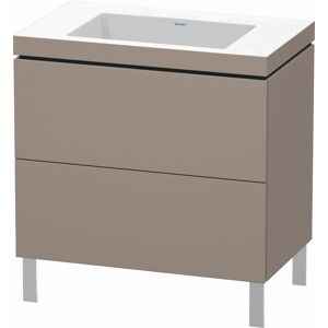 L-Cube Duravit vasque LC6937N4343 80 x 48 cm, sans trou pour robinet, basalte mat, 2 coulissants, au sol