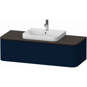 Duravit Happy D.2 Plus meuble sous-lavabo HP4932M9898 130x55cm, 1 tiroir, pour lavabo sur meuble, vasque au milieu, finition satinee bleu nuit
