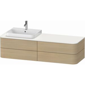 Duravit Happy D.2 Plus meuble sous-vasque HP4963L7171 160x55cm, pour console, 4 tiroirs, pour lavabo sur meuble, gauche, chene mediterraneen