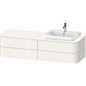 Duravit Happy D.2 Plus meuble sous-vasque HP4973R2222 160x55cm, pour console, 4 tiroirs, pour vasque a poser, droite, blanc high gloss