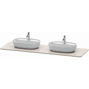 console de lavabo Luv Duravit 178,3x59,5 cm, structure Sand , en pierre de quartz, 2 decoupes