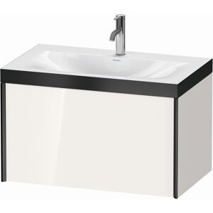 Duravit XViu vasque XV4610OB222P 80x48cm, coulissant 2000 2000 , noir mat, Cadres P, blanc brillant