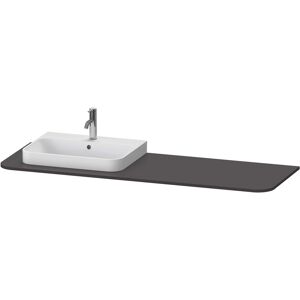 Console de lavabo Duravit Happy D.2 Plus HP031HL8080 160x55cm, avec 1 decoupe, lavabo a gauche, graphite super mat