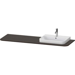 Console lavabo Duravit Happy D.2 Plus HP031HR6969 160x55cm, avec 1 decoupe, lavabo a droite, noyer brosse