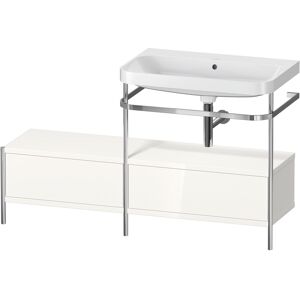 Duravit Happy D.2 Plus combinaison lavabo pour meuble HP4857N2222 140x49cm, avec console en metal, sans trou pour robinetterie, blanc high gloss