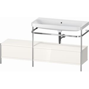 Duravit Happy D.2 Plus combinaison lavabo pour meuble HP4858N2222 160x49cm, avec console en metal, sans trou pour robinetterie, blanc high gloss