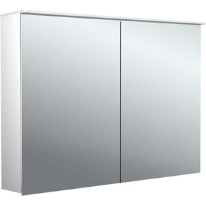 Armoire a miroir eclairee en saillie design Emco pure 2 979705404 1000x711mm, LED, avec voile de lumiere, 2 portes, aluminium