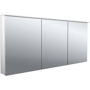 Armoire a miroir eclairee en saillie design Emco flat 2 979706407 1600x711mm, LED, avec voile de lumiere, 3 portes, aluminium