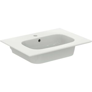 Ideal Standard life A ensemble lavabo pour meuble K8742NX 64x46x64,5cm, 1 trou pour robinetterie, poignee noire mate, chene naturel