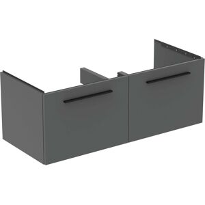 Ideal Standard life B meuble double vasque T5277NG 120x50,5x44cm, 2 tiroirs, gris quartz mat