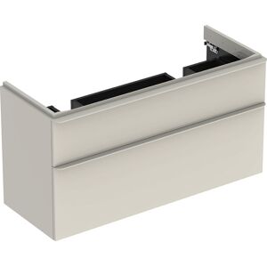 Geberit Smyle Square meuble sous-vasque double 500356JL1 118.4x61.7x47cm, 2 tiroirs, gris sable brillant