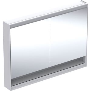 Geberit One armoire a glace 505835002 120 x 90 x 15 cm, blanc / aluminium thermolaque, avec niche et ComfortLight, portes 801