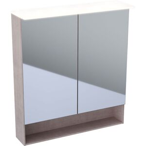 Geberit Acanto armoire a miroir 500645002 chene mystique, 74x83x21,5cm, avec LED