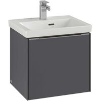 Villeroy und Boch Subway 3.0 Villeroy et Boch vasque C580L1VR 47,3×42,9×40,75cm, avec LED / poignée Volcano noir, graphite