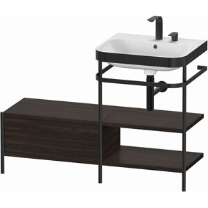 Combinaison lavabo pour meuble Duravit Happy D.2 Plus HP4745E6969 120 x 49 cm, 2 trous pour robinetterie, noyer brossé, avec console en métal - Publicité