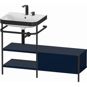 Combinaison lavabo pour meuble Duravit Happy D.2 Plus HP4750E9898 120 x 49 cm, 2 trous pour robinetterie, finition satinée bleu nuit, avec console en métal - Publicité