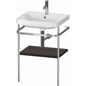 Combinaison lavabo pour meuble Duravit Happy D.2 Plus HP4835O6969 57,5 x 49 cm, 1 trou pour robinetterie, noyer brossé, avec console en métal - Publicité