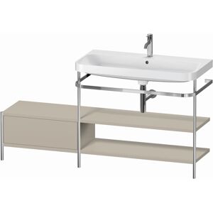 Combinaison lavabo pour meuble Duravit Happy D.2 Plus HP4848O6060 160 x 49 cm, 1 trou pour robinetterie, finition taupe satinée, avec console en métal - Publicité